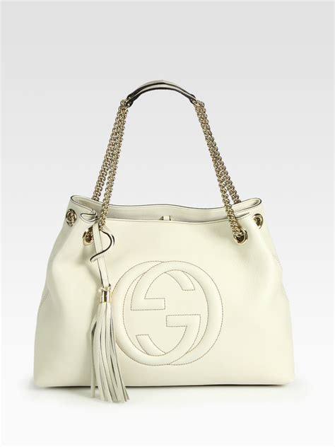 gucci white flap bag|Gucci shoulder tote bag.